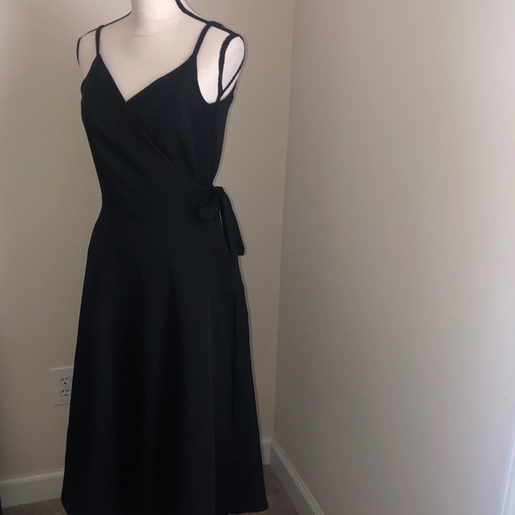 Anette black wrap A line dress - Picture 2 of 10